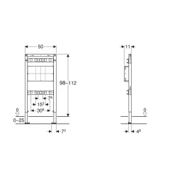 Geberit Duofix 98–112 Cm Duş Ve Küvet İçin Sıva Altı Asma Batarya - 111.780.00.2
