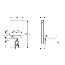 Geberit Monolith Arduvaz 101 Cm Yere Oturan Klozet İçin Rezervuar  - 131.001.00.5