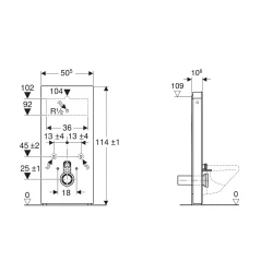 Geberit Monolith Arduvaz Görünümlü 114 Cm Asma Klozet İçin Rezervuar  - 131.031.00.5