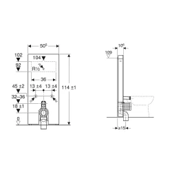 Geberit Monolith Arduvaz Görünümlü 114 Cm Yere Oturan Klozet İçin Rezervuar - 131.033.00.5