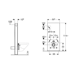 Geberit Monolith Plus 101 Cm Kum Grisi Cam Asma Klozet İçin Rezervuar Modülü - 131.231.JL.7