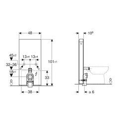 Geberit Monolith Plus 101 Cm Zemine Monte Arduvaz Klozet Rezervuar Modülü - 131.201.00.7