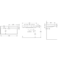 Geberit ONE CleanDrain 105x48 Cm Lavabo - 505.046.00.1