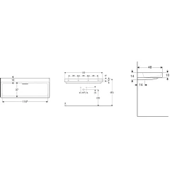 Geberit ONE CleanDrain 120x48 Cm Lavabo - 505.047.00.1