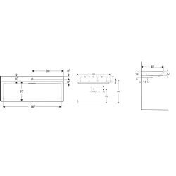 Geberit ONE CleanDrain 120x48 Cm Lavabo - 505.048.00.1