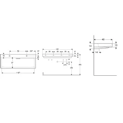 Geberit ONE CleanDrain 120x48 Cm Lavabo - 505.049.00.1