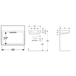 Geberit ONE CleanDrain 50x41 Cm Lavabo - 505.018.00.1