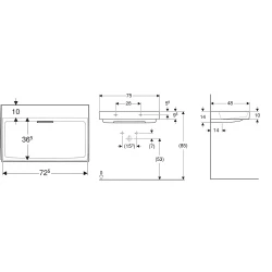 Geberit One 75x48 Cm Lavabo - 505.035.00.1