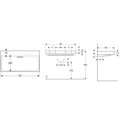 Geberit One 90x48 Cm Lavabo - 505.037.00.1