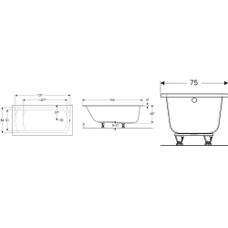 Geberit Perfect 150x75 Ayaklı Dikdörtgen Küvet - 554.071.01.1 Hemen Al