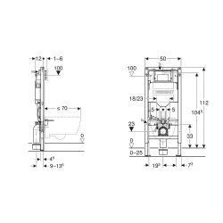 Geberit Sigma 12 Cm Asma Klozet İçin Gömme Rezervuar - 111.900.00.6