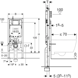 Geberit Sigma 8 Cm Duofix Duvar İçi Gömme Rezervuar Seti (Parlak Krom Panel)