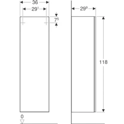Geberit Smyle 36 Cm Beyaz Boy Dolabı - 500.361.00.1