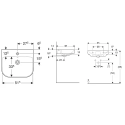 Geberit Smyle 55x48 Lavabo - 500.227.01.1