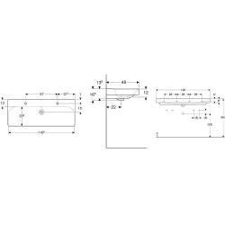 Geberit Smyle Square 120x48 Lavabo - 500.253.01.1