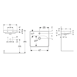 Geberit Smyle Square 50x41 Lavabo - 500.256.01.1