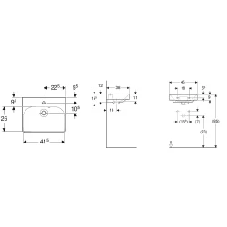 Geberit Smyle Square 45x36 Lavabo - 500.222.01.1