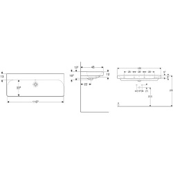 Geberit Smyle Square 120x48 Lavabo - 500.225.01.1