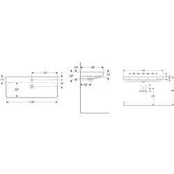 Geberit Smyle Square 120x48 Lavabo - 500.226.01.1