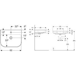 Geberit Smyle Square 65x48 Cm Lavabo - 500.230.01.1