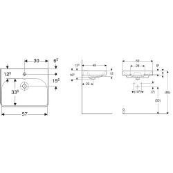 Geberit Smyle Square 60x48 Cm Lavabo - 500.229.01.1