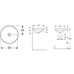 Geberit VariForm 40x40 Lavabo - 500.702.01.2