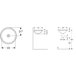 Geberit VariForm 42 Cm Yuvarlak Tezgahaltı Lavabo - 500.746.01.2