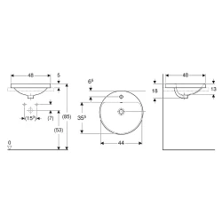 Geberit VariForm 48x48 Lavabo - 500.704.01.2