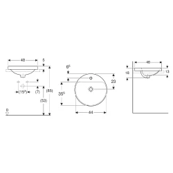 Geberit VariForm 48x48 Lavabo - 500.706.01.2