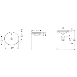 Geberit VariForm 50x45Lavabo - 500.714.01.2