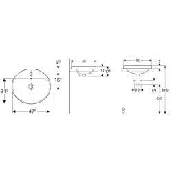 Geberit VariForm 50x50 Lavabo - 500.712.01.2