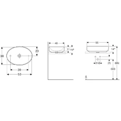 Geberit VariForm 55x40 Cm Oval Çanak Lavabo - 500.771.01.2