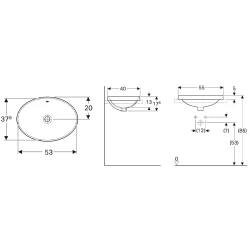 Geberit VariForm 55x40 Lavabo - 500.716.01.2