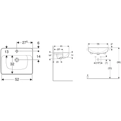 Geberit VariForm 55x45 Lavabo - 500.681.01.1