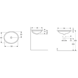 Geberit VariForm 56x46 Cm Oval Tezgah Altı Lavabo - 500.754.01.2 Hemen Al