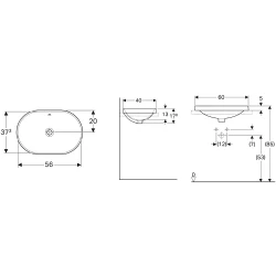 Geberit VariForm 60x40 Cm Tezgah Üstü Lavabo - 500.728.01.2