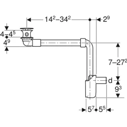 Geberit Yer Tasaruflu Lavabo Sifonu - 152.091.21.1