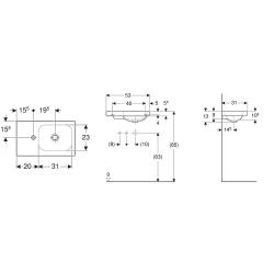 Geberit iCon 53x31 Cm Etajerli Lavabo - 501.833.00.1