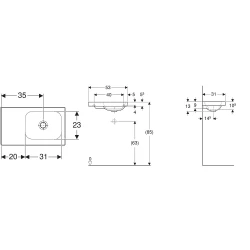 Geberit iCon 53x31 Cm Etajerli Lavabo - 501.833.00.3