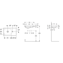 Geberit iCon 53x31 Cm Mat Beyaz Etajerli Lavabo - 501.832.JT.1