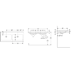 Geberit iCon Light 120x48 Cm İki Hazneli Lavabo - 501.838.00.7