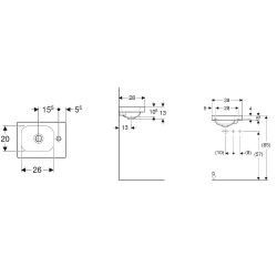 Geberit iCon Light 38x28 Cm Mat Beyaz Lavabo - 501.830.JT.1
