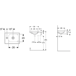 Geberit iCon Light 38x28 Cm Mat Beyaz Lavabo - 501.831.JT.1