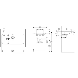 Geberit iCon Light 60x42 Cm Çıkıntılı Lavabo - 501.841.00.3