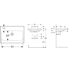 Geberit iCon Light 75x42 Cm Çıkıntılı Lavabo - 501.842.00.1