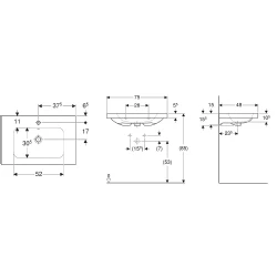 Geberit iCon Light 75x48 Cm Etajerli Lavabo - 501.839.00.1