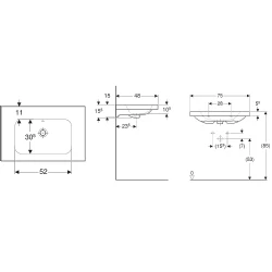 Geberit iCon Light 75x48 Cm Etajerli Lavabo - 501.839.00.3