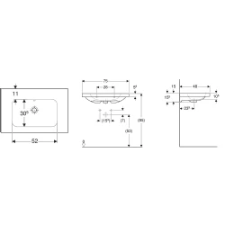 Geberit iCon Light 75x48 Cm Etajerli Lavabo - 501.839.00.7