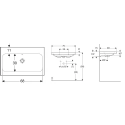 Geberit iCon Light 75x48 Cm Lavabo - 501.835.00.3