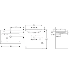 Geberit iCon Light 75x48 Cm Lavabo - 501.835.00.5